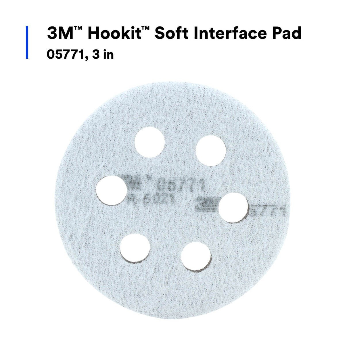 3M 05771 Hookit Soft Interface Pad, 3 in, Foam, 6-Hole, Soft Pad for Autobody Sanding (5771) (7000000490) - (10Pack) - 6
