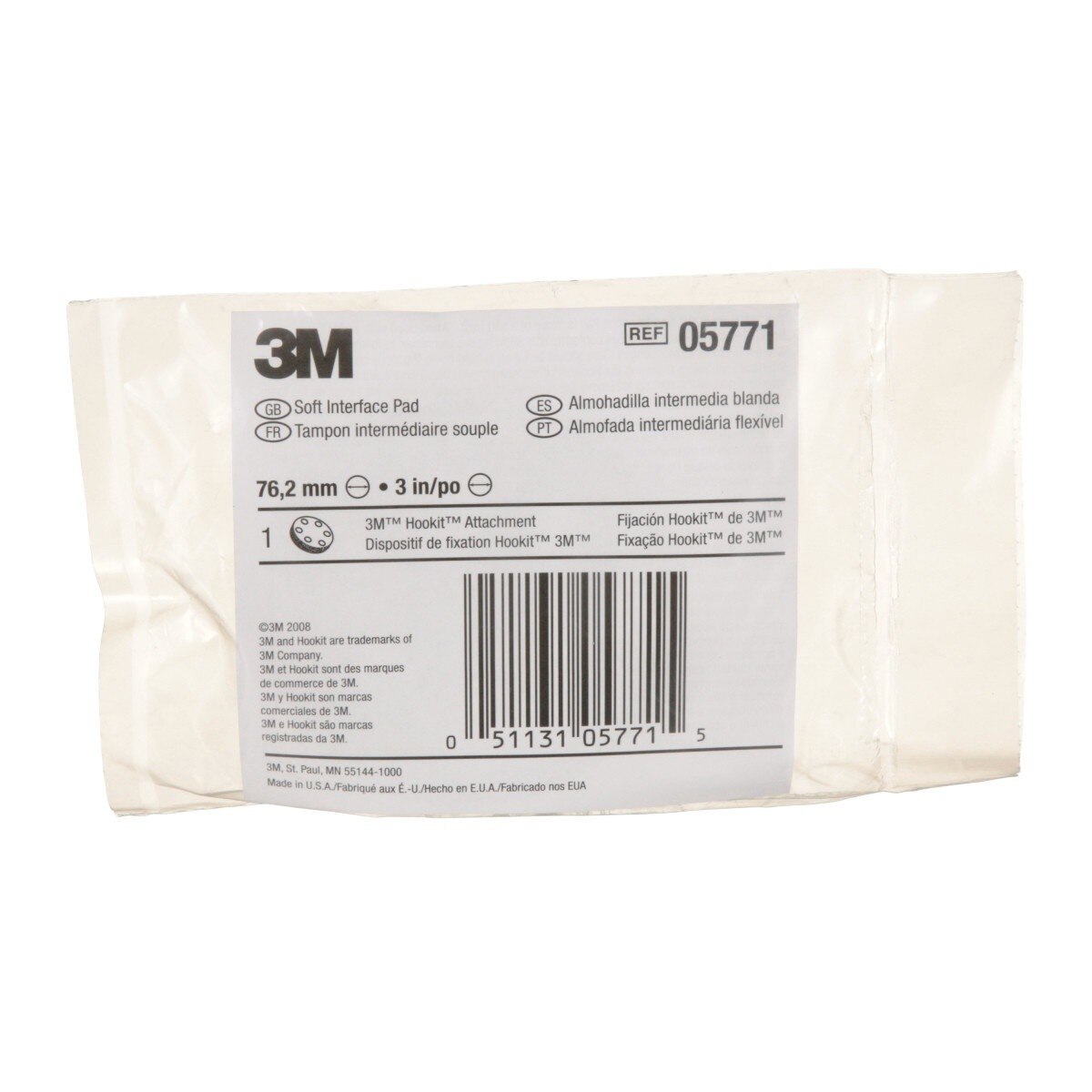 3M 05771 Hookit Soft Interface Pad, 3 in, Foam, 6-Hole, Soft Pad for Autobody Sanding (5771) (7000000490) - (10Pack) - 9