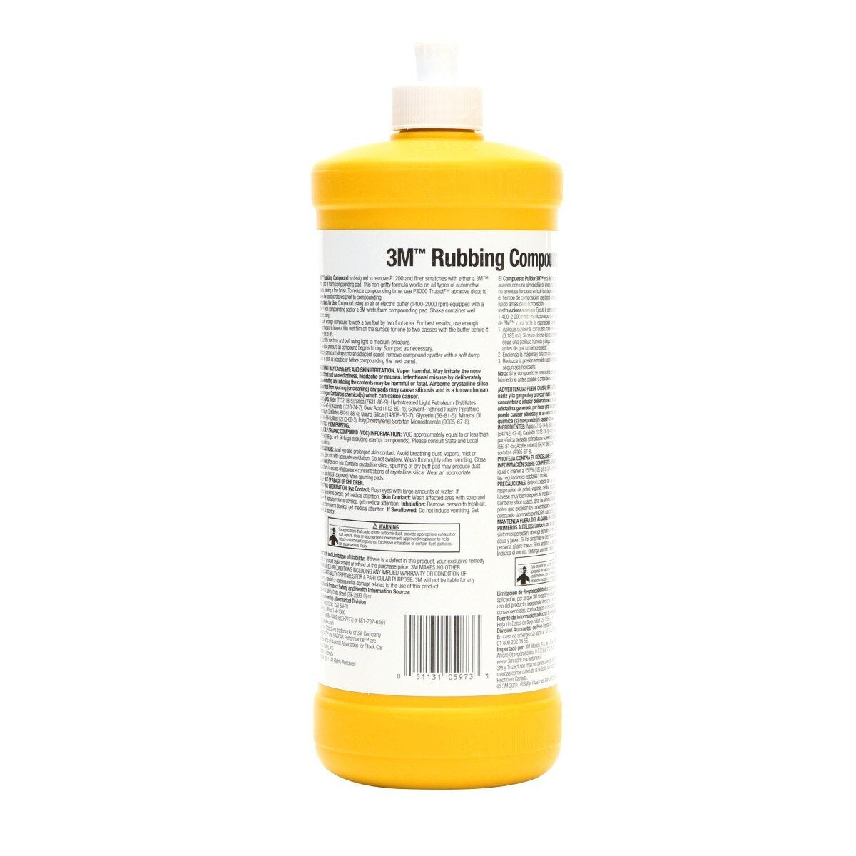 3M 05973 00597 Rubbing Compound, Liquid Formula, 1 qt 32 fl oz/946 mL for Automotive Paint Finishes (7000000537) - (6Pack) - 5
