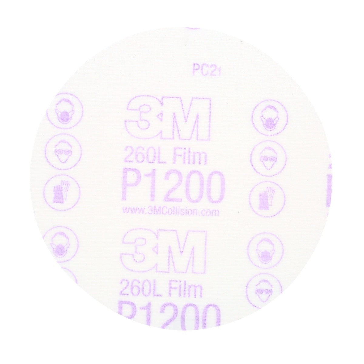 3M 260L 00952 Hookit Finishing Film Abrasive Disc, Aluminum Oxide, P1200, White, 5 in (7000000563) (400 Pack)