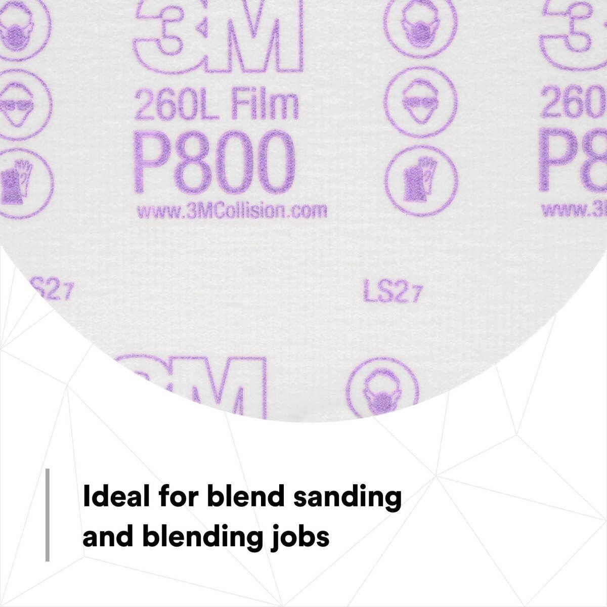 3M 260L 00970 Hookit Finishing Film Abrasive Disc, P800, White, 6 in (7000000569) (400 Pack) - 4