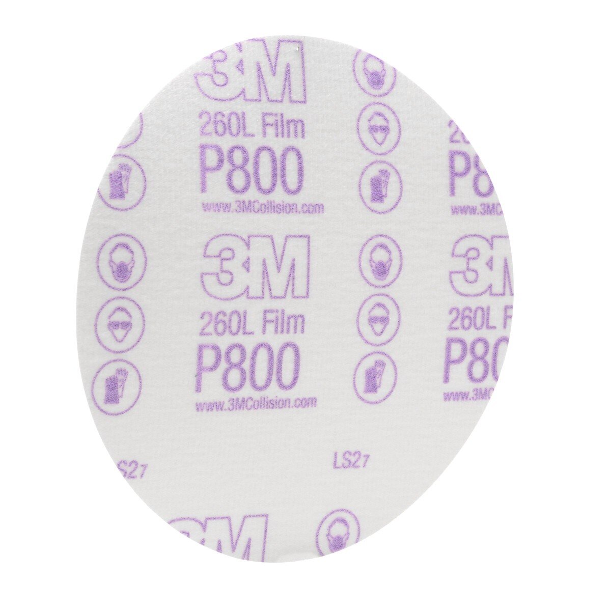 3M 260L 00970 Hookit Finishing Film Abrasive Disc, P800, White, 6 in (7000000569) (400 Pack) - 6