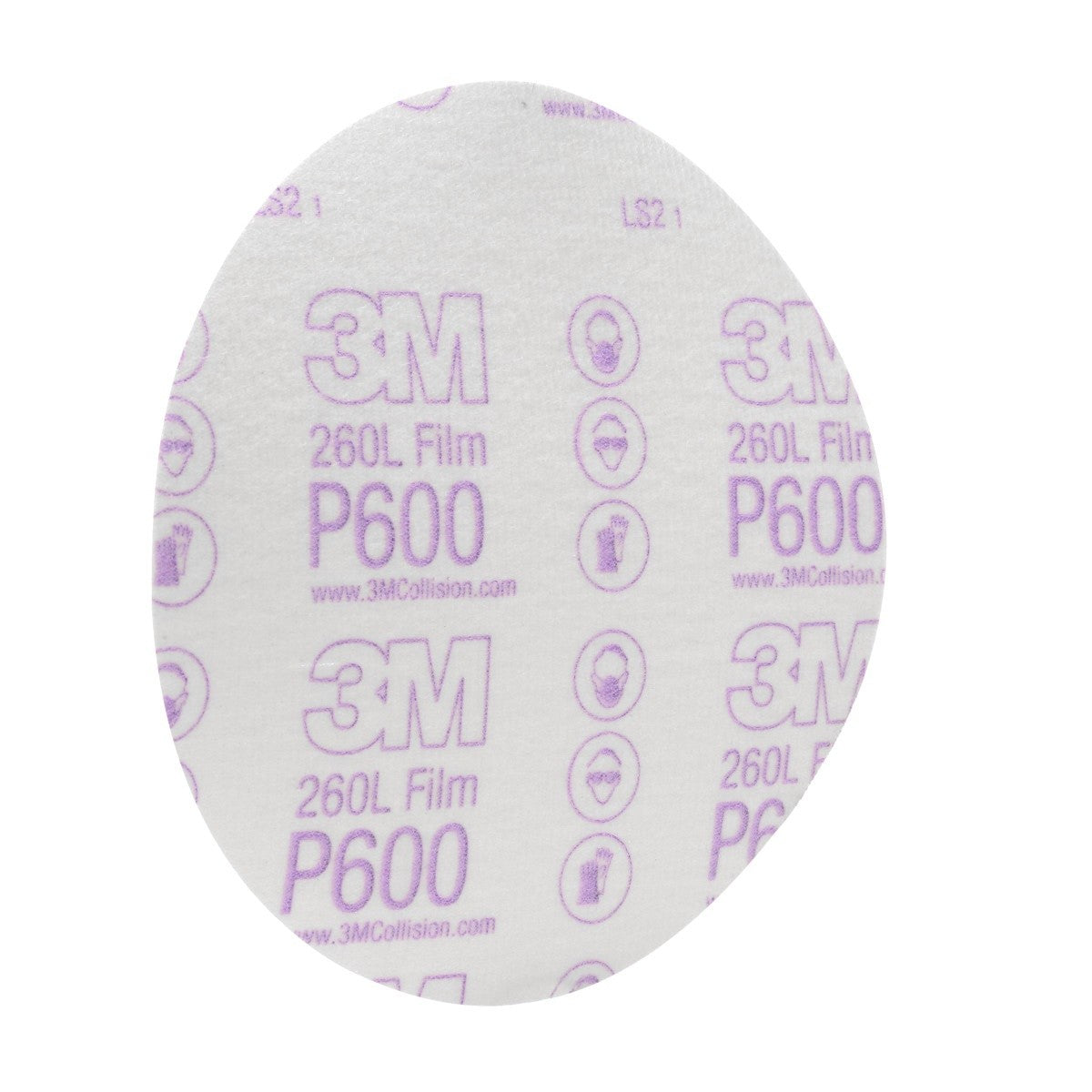3M 260L 00971 Hookit Finishing Film Abrasive Disc, P600, Aluminum Oxide, Polyester Film Backing, White, 6 in (7000000570) (400 Pack) - 3