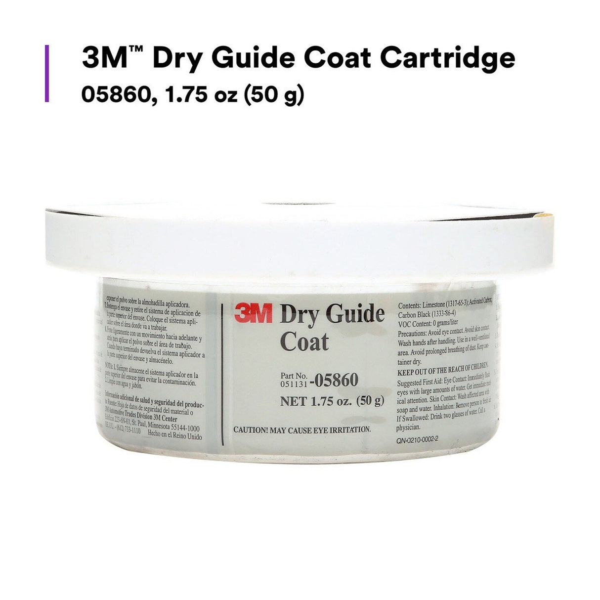 3M 05860 5860 Dry Guide Coat Cartridge Refill, Carbon Black Powder, Dark Gray, 1.75 oz 50 g (7000000596) - (10Pack) - 2