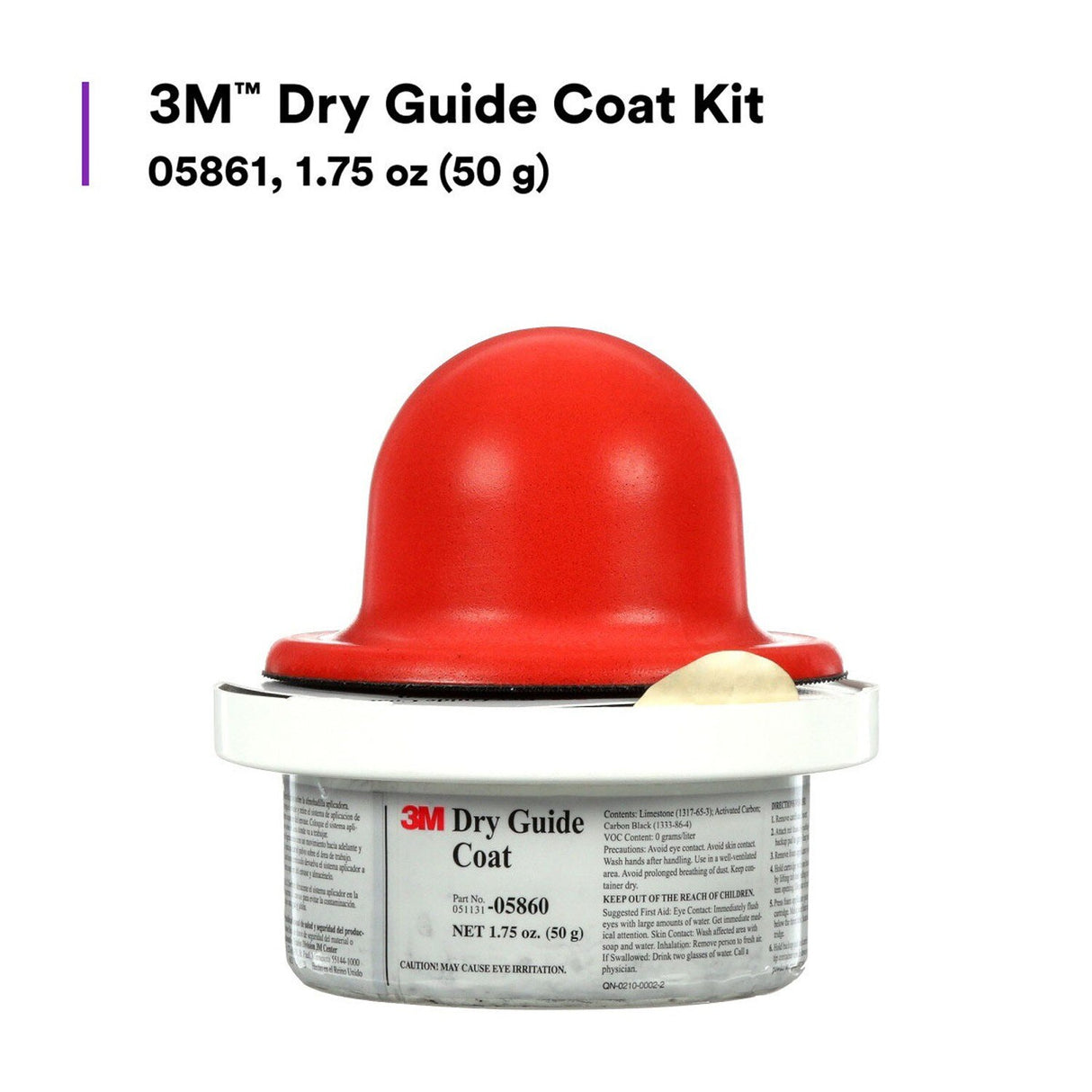 3M 05861 Dry Guide Coat Kit, Carbon Black Powder, No Ripples, No Masking, 1.75 oz (50 g) (7000000597) - (6Pack) - 4