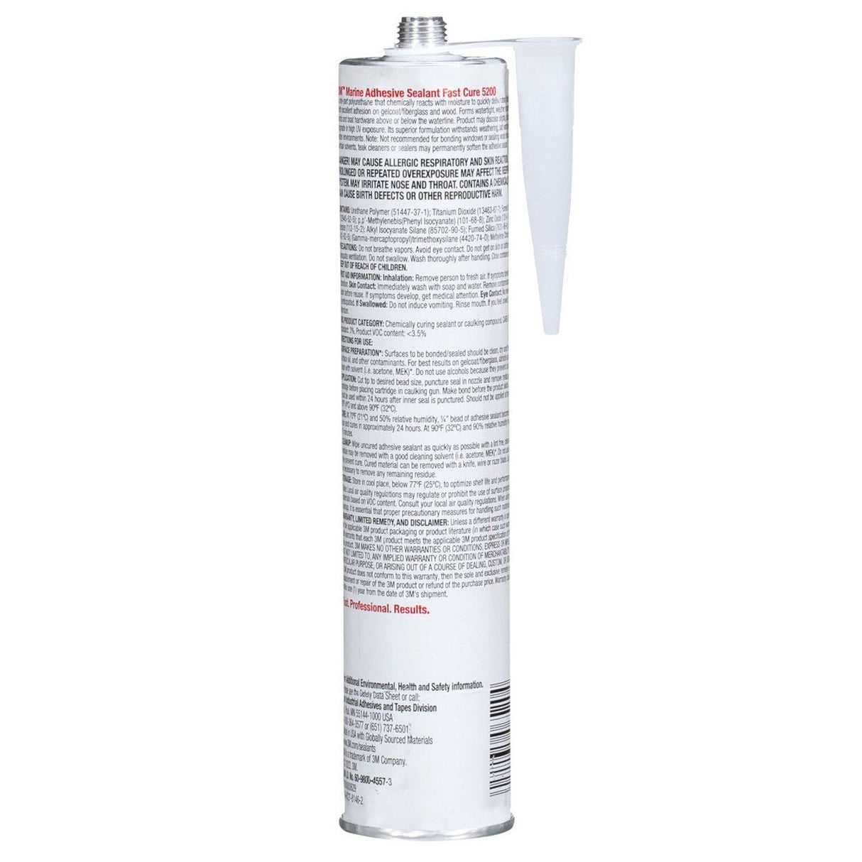 3M 5200FC 6520 Marine Adhesive Sealant Fast Cure, White, 10 fl oz Cartridge for Above and Below Waterline (7000000629) - (12Pack) - 3