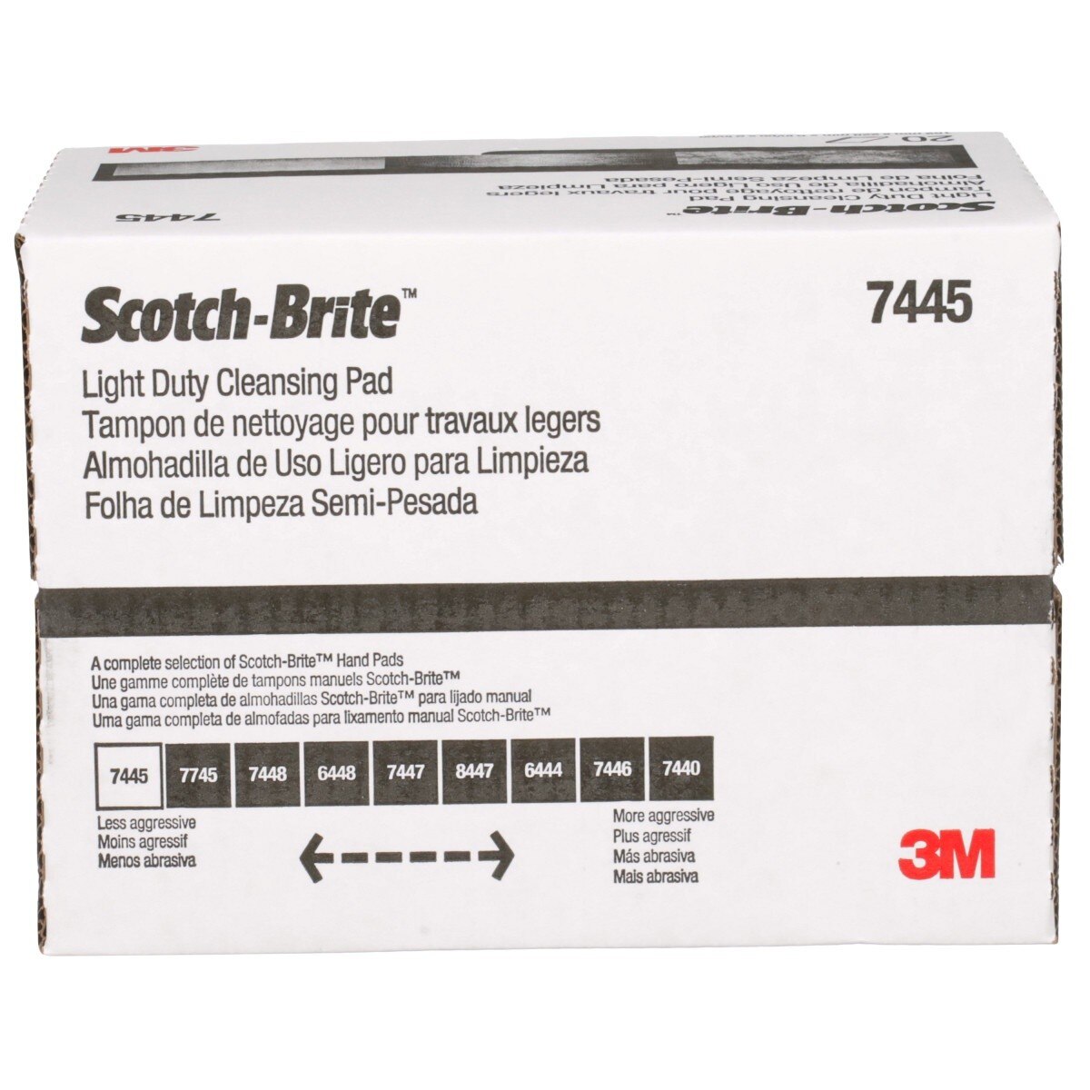 3M HP-HP 7445 Scotch-Brite Light Cleansing Hand Pad, Super Fine, Nepheline Syenite, White, 6 in x 9 in, For Delicate Surfaces (7000000727) (60 Pack) - 7