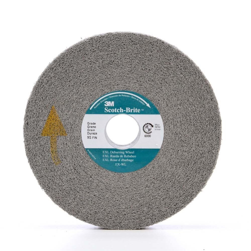 3M XL-WL Scotch-Brite EXL Deburring Convolute Wheel 9S Fine 6 in x 1 in x 1 in (7000000737) (3 Pack)