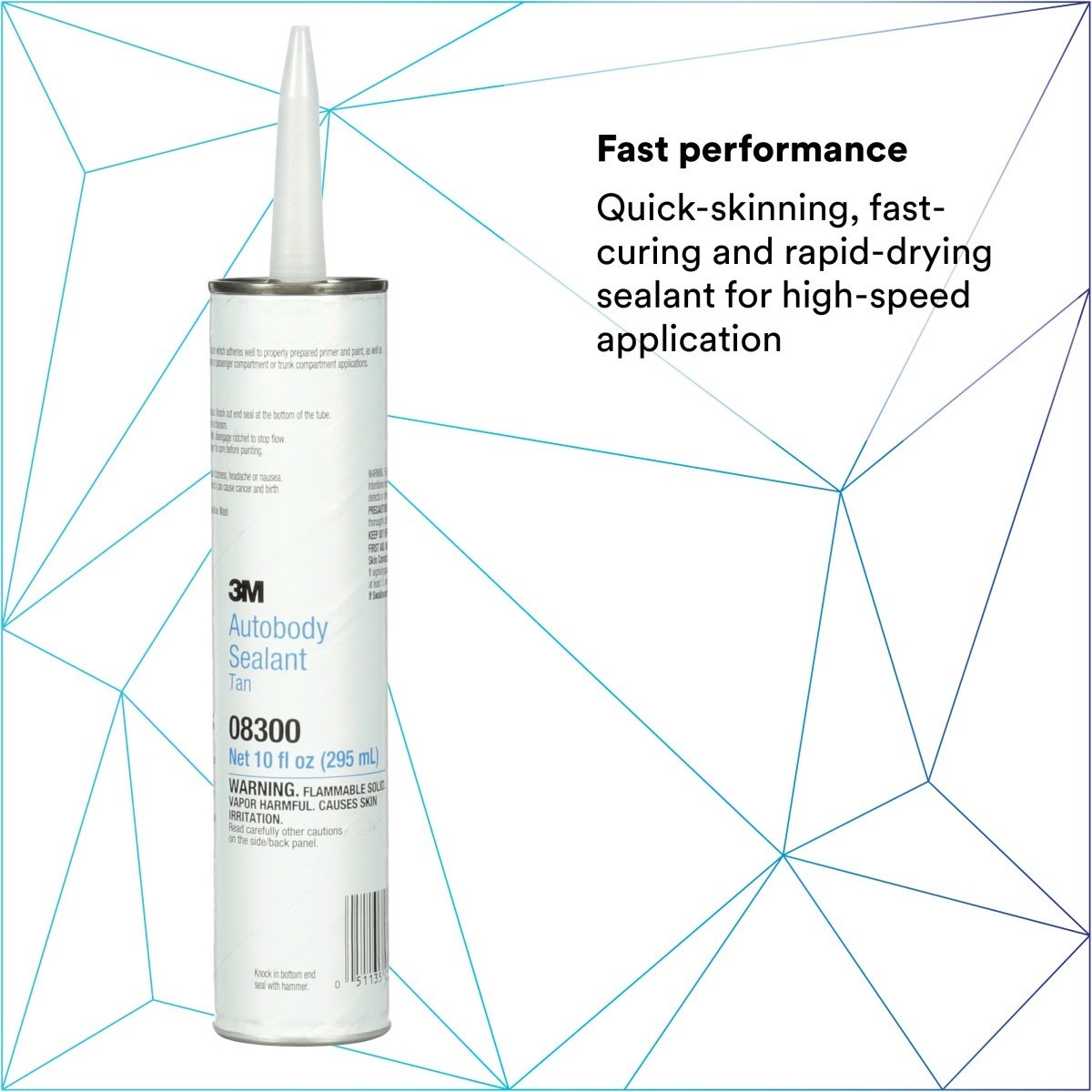 3M 08300 Ultrapro Autobody Sealant, Tan, 1/10 gal Cartidge (7000000946) - (12Pack) - 6
