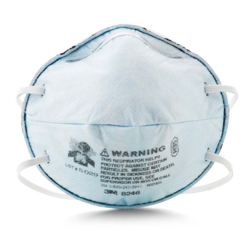 3M 8246 Particulate Respirator R95 with Nuisance Level Acid Gas Relief Disposable (7000002059) (120 Pack)
