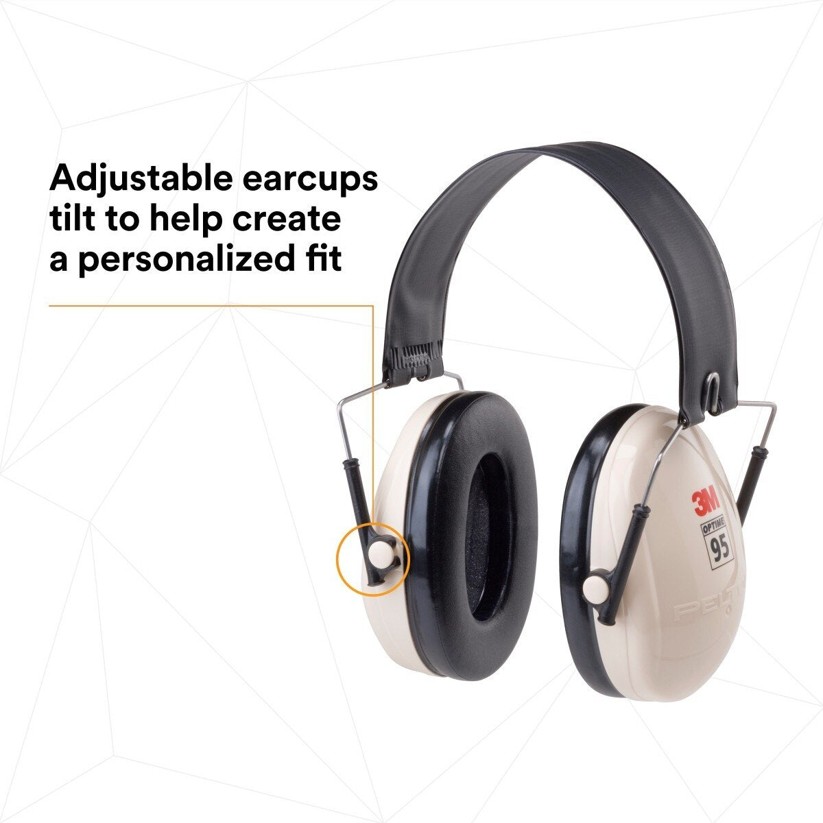3M 7000002328 Optime 95 Folding Over-the-Head Earmuffs, 21 dB NRR, Adjustable, Beige (1 Each) - (10Pack) - 8