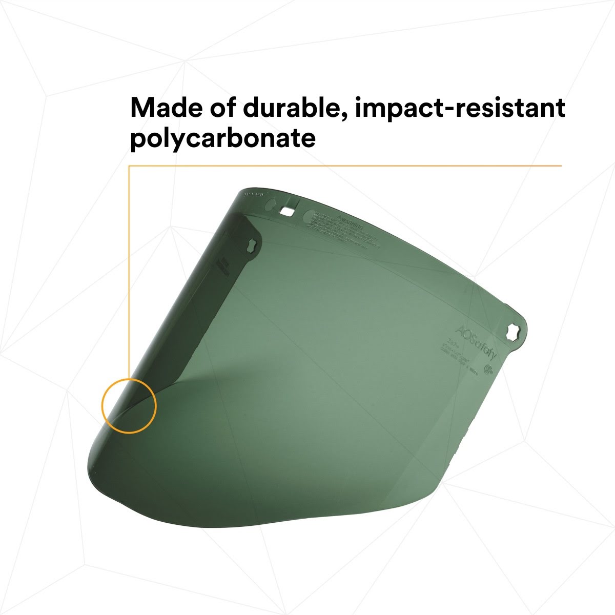 3M 82702-00000 Polycarbonate Faceshield Window, Molded, Dark Green, 14.5 in x 9 in (WP96C) (7000002340) - (10Pack) - 6