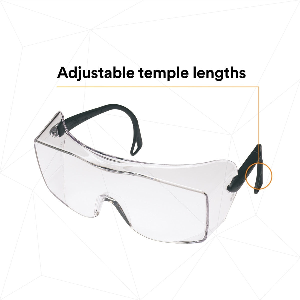 3M 62226 OX Protective Eyewear 2000, 12166-00000-20 Clear Anti-Fog Lens, Black Secure Grip Temple (7000002373) - (20Pack) - 4