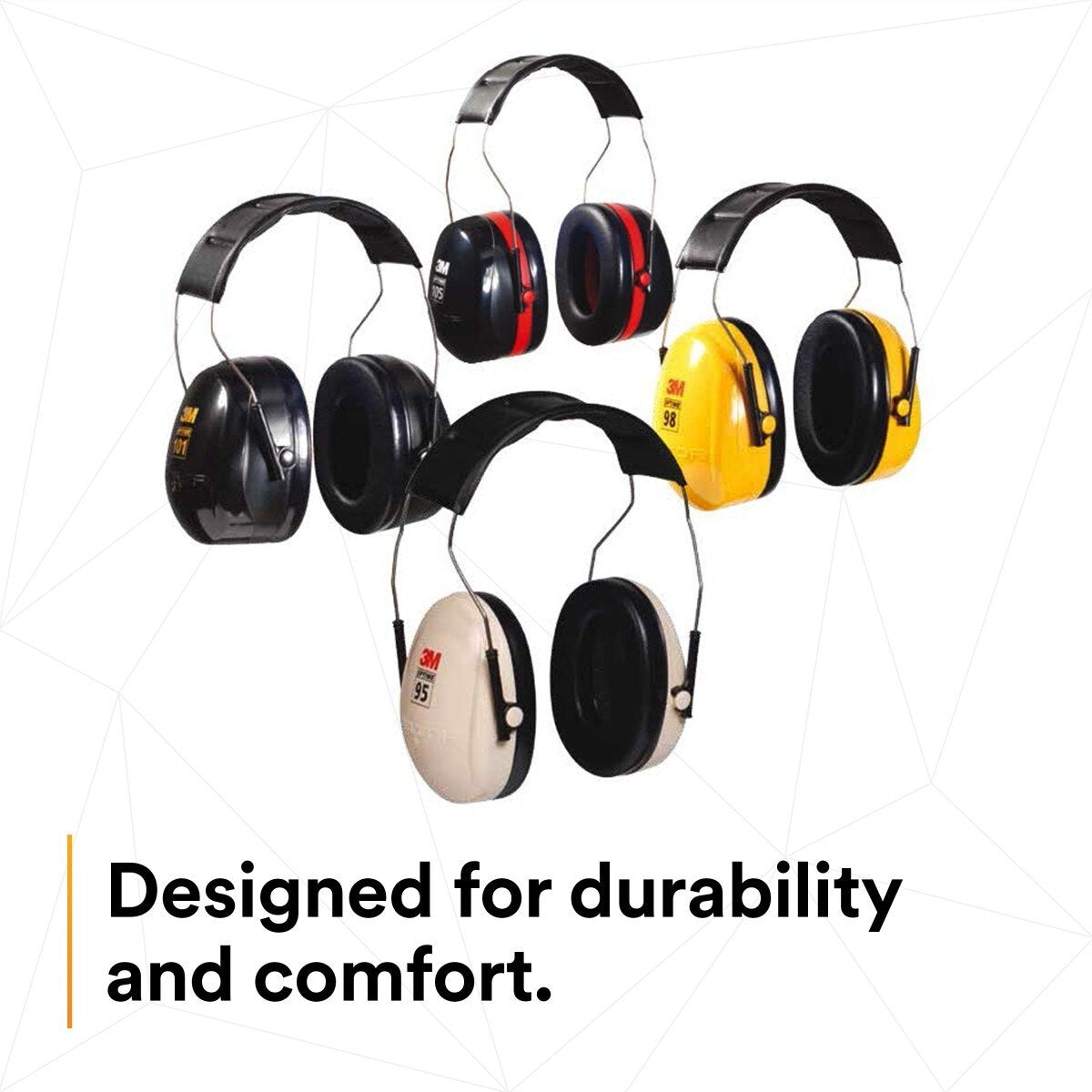 3M 7000009666 PELTOR Optime 95 Behind-the-Head Earmuffs, 21 dB NRR, Adjustable Earcups, Beige - (10Pack) - 8