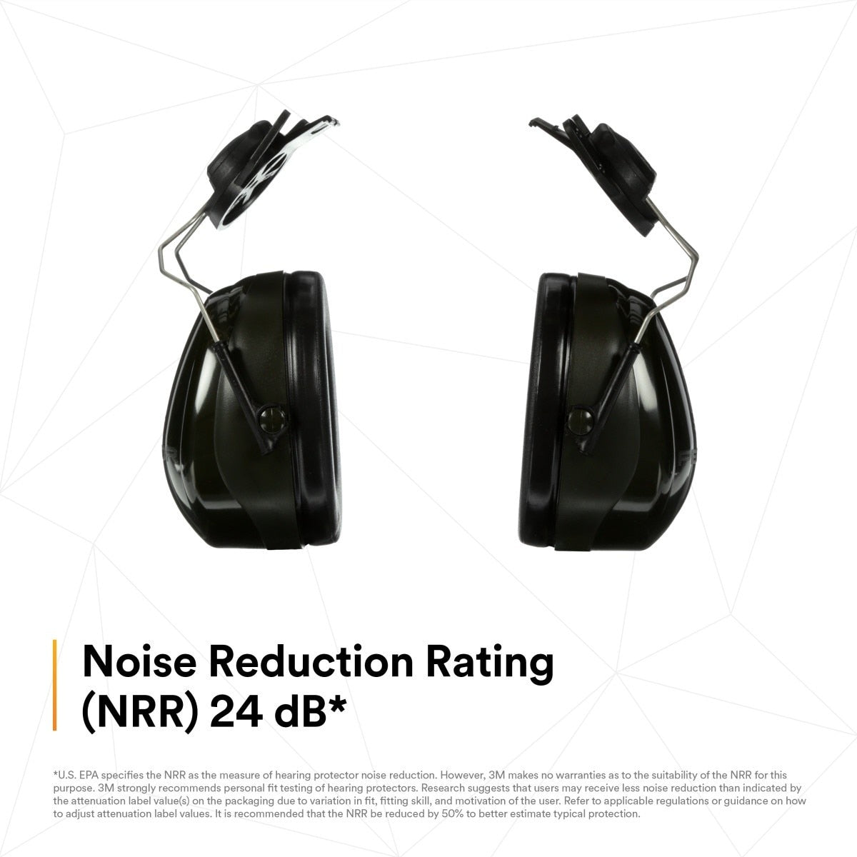 3M 7000009668 PELTOR Optime 101 Hard Hat Attached Earmuffs 24 dB NRR (1 Each) - (10Pack) - 8