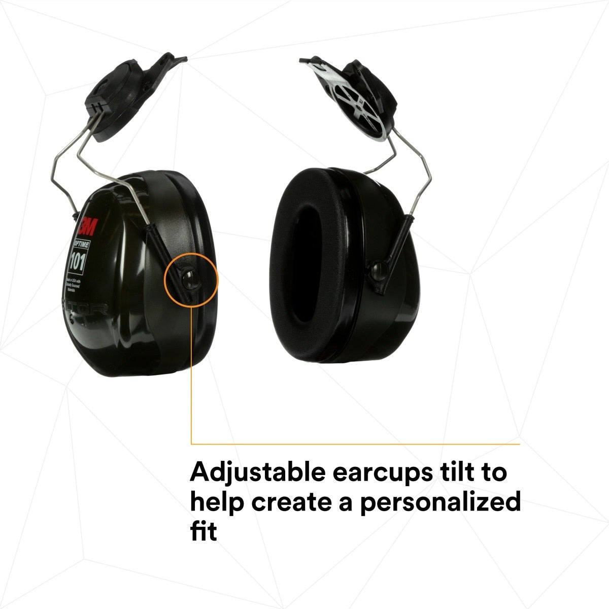 3M 7000009668 PELTOR Optime 101 Hard Hat Attached Earmuffs 24 dB NRR (1 Each) - (10Pack) - 9