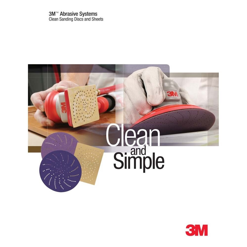 3M 20435 Hookit Clean Sanding Pad, 33 Holes - For Orbital and Random Orbital Sanders - Hook and Loop Attachment - 3' x 4' x 1/2' - (7000028151) - (10Pack) - 9