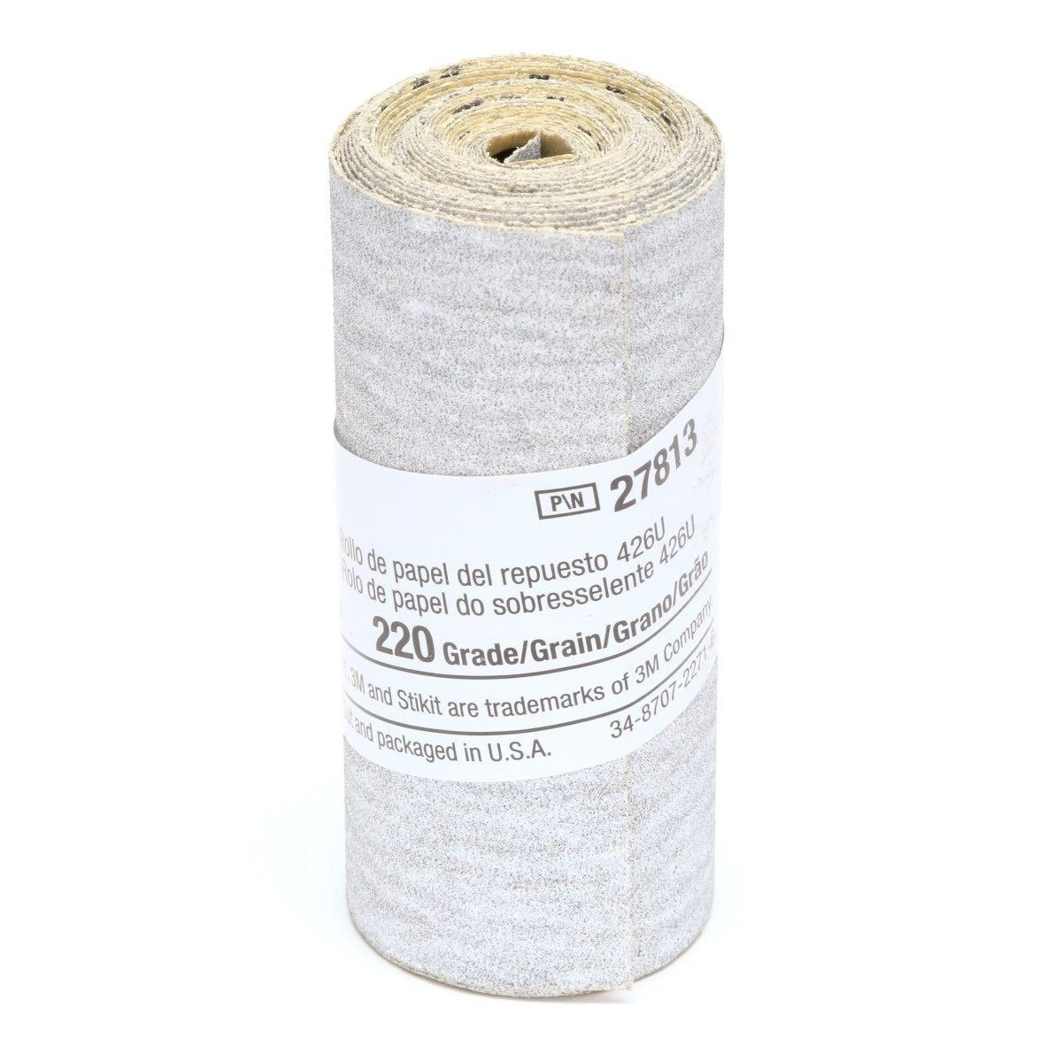 3M 426U Stikit Paper Refill Roll, PSA, SiC 220 Grit A Weight, Gray, 2-1/2 in x 95 in (7000028211) (50 Pack)
