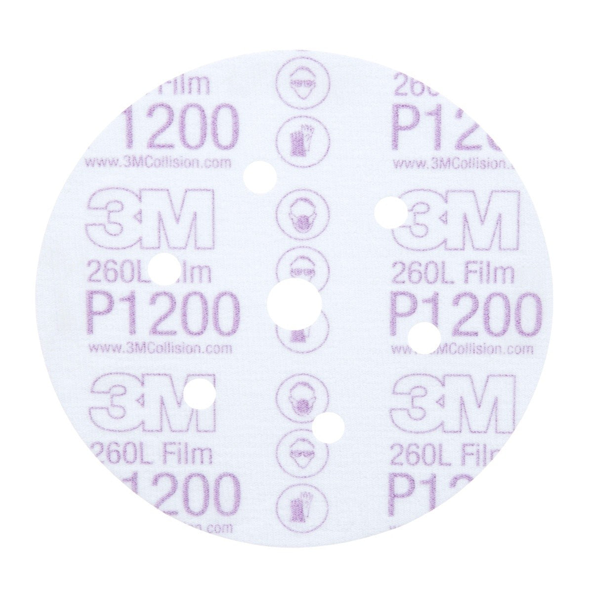 3M 260L 01068 Hookit Finishing Film Abrasive Disc Dust Free P1200 White 6 in (7000028242) (400 Pack)
