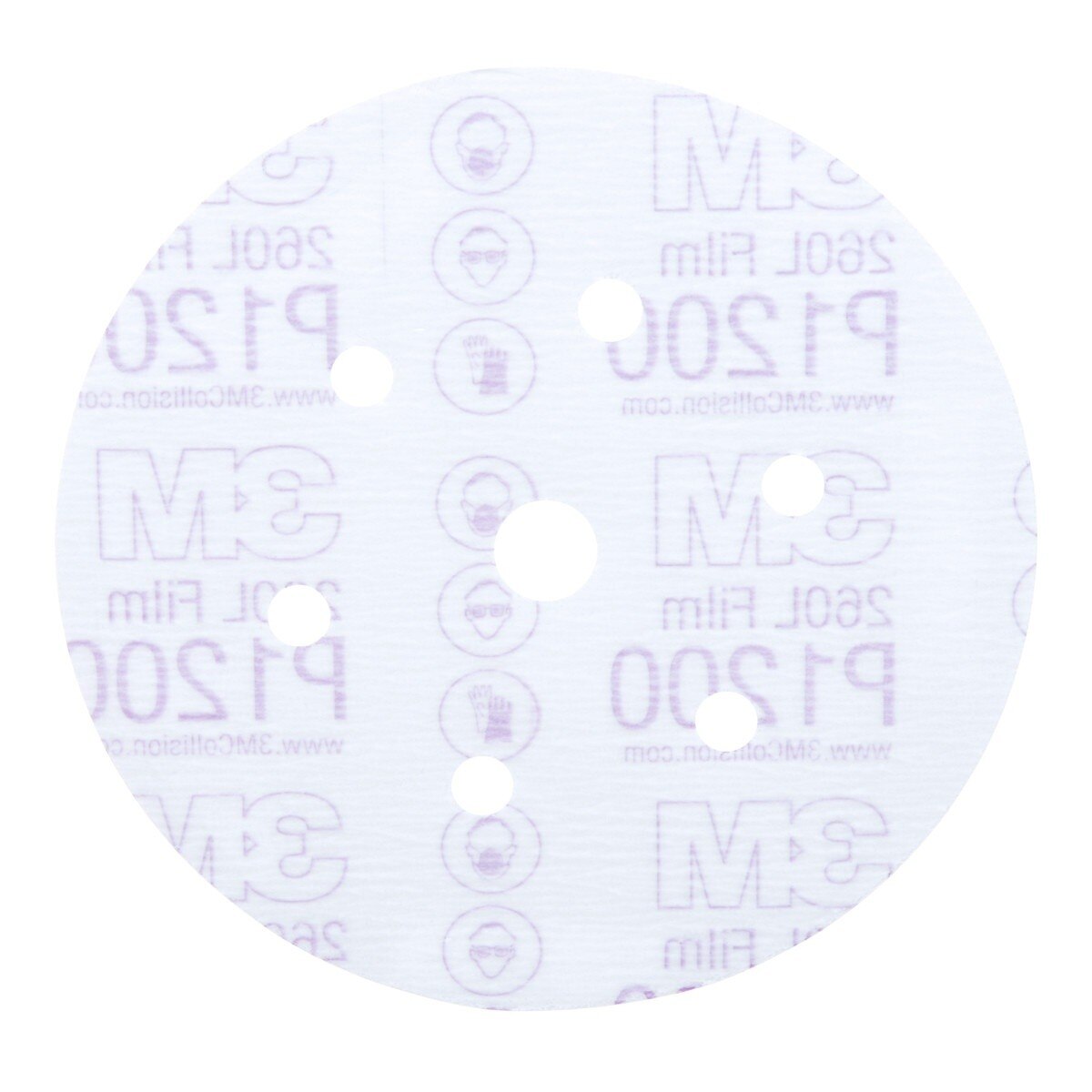 3M 260L 01068 Hookit Finishing Film Abrasive Disc Dust Free P1200 White 6 in (7000028242) (400 Pack) - 3
