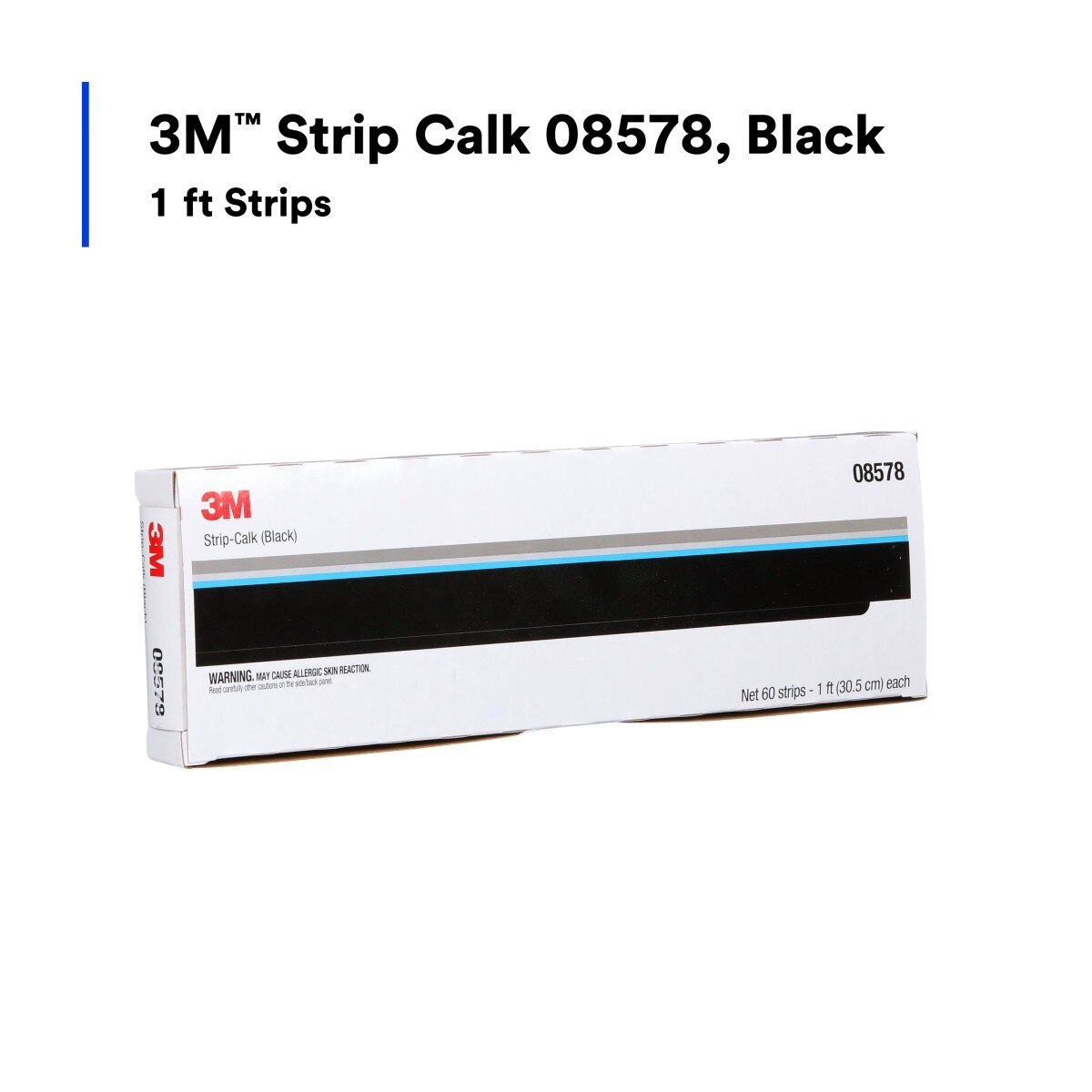 3M 08578 Strip Calk, Black, 1 ft Strips, 60 per Carton (7000028370) (12 Pack) - (12Pack) - 5