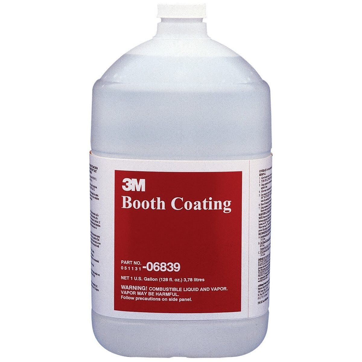 3M Booth Coating Paint Booth Overspray Protection Transparent 1 gal (06839) (7000028421) - (4Pack)