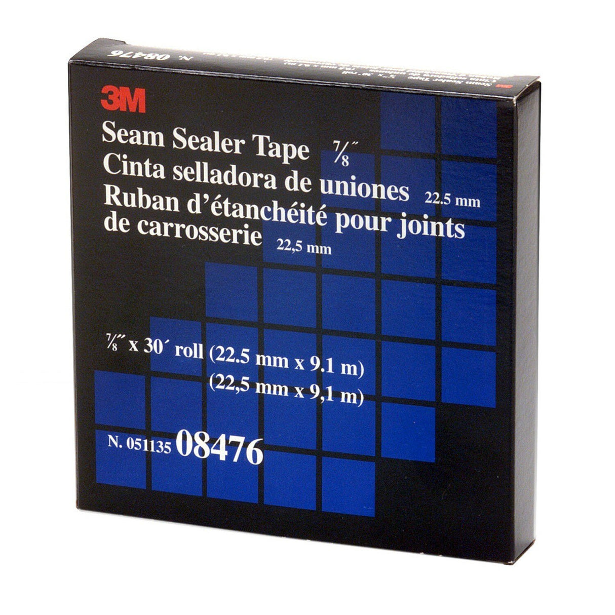 3M Seam Sealer Tape Roll, Rubber Backed, Solvent Activated Adhesive, 7/8 in x 30 ft (08476) (7000028970) - (12Pack) - 7