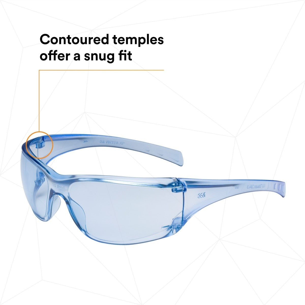 3M 11816-00000-20 Virtua Protective Eyewear, Light Blue Hard Coat Anti-Scratch Polycarbonate Lens, Blue Frame, Side Shields, ANSI Z87.1-2015, CSA Z94.3, 99.9% UV (7000030051) - (20Pack) - 5
