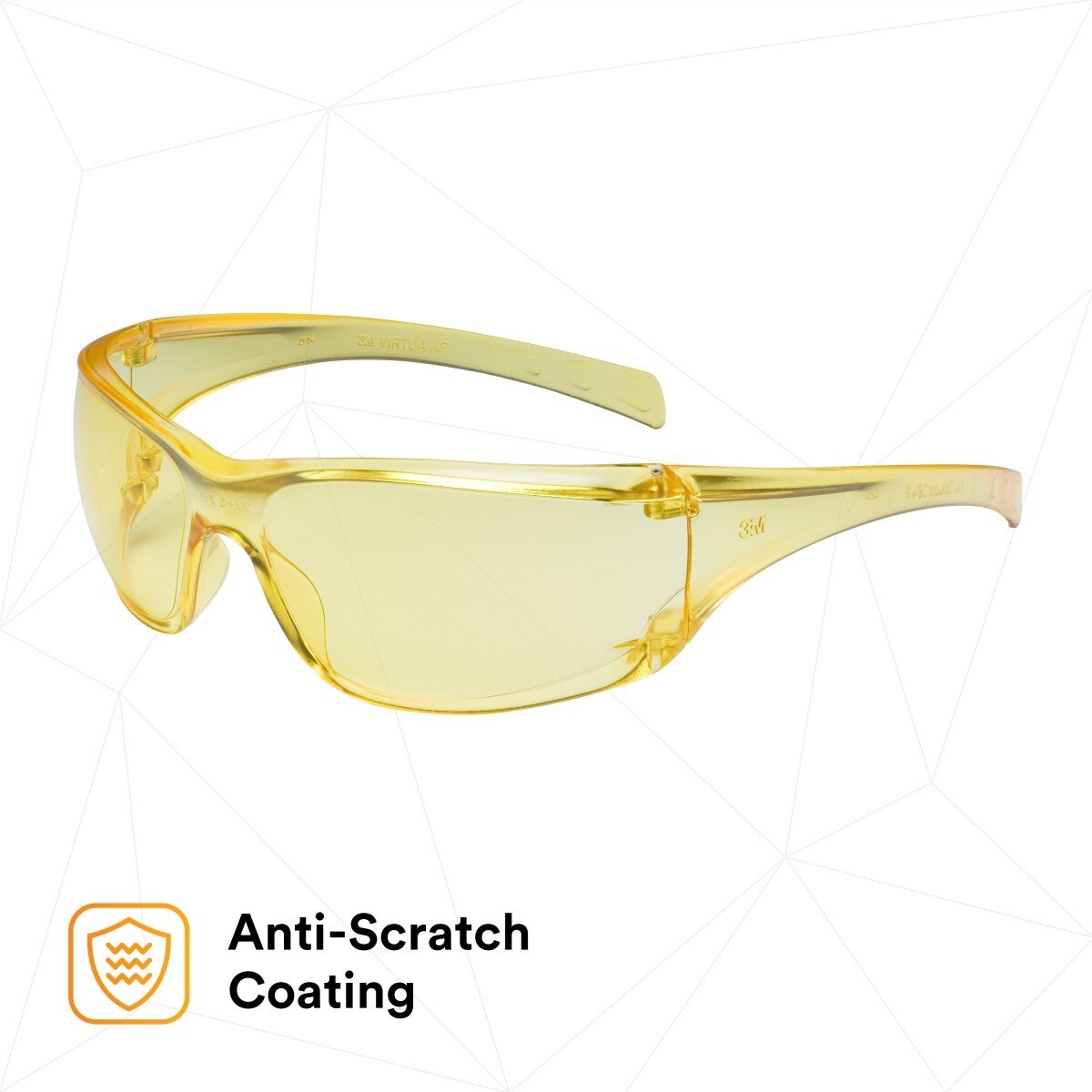 3M 11817-00000-20 Virtua AP Safety Glasses Amber Hard Coat Lens Amber Frame Anti Scratch (7000030052) (400 Pack) - 4