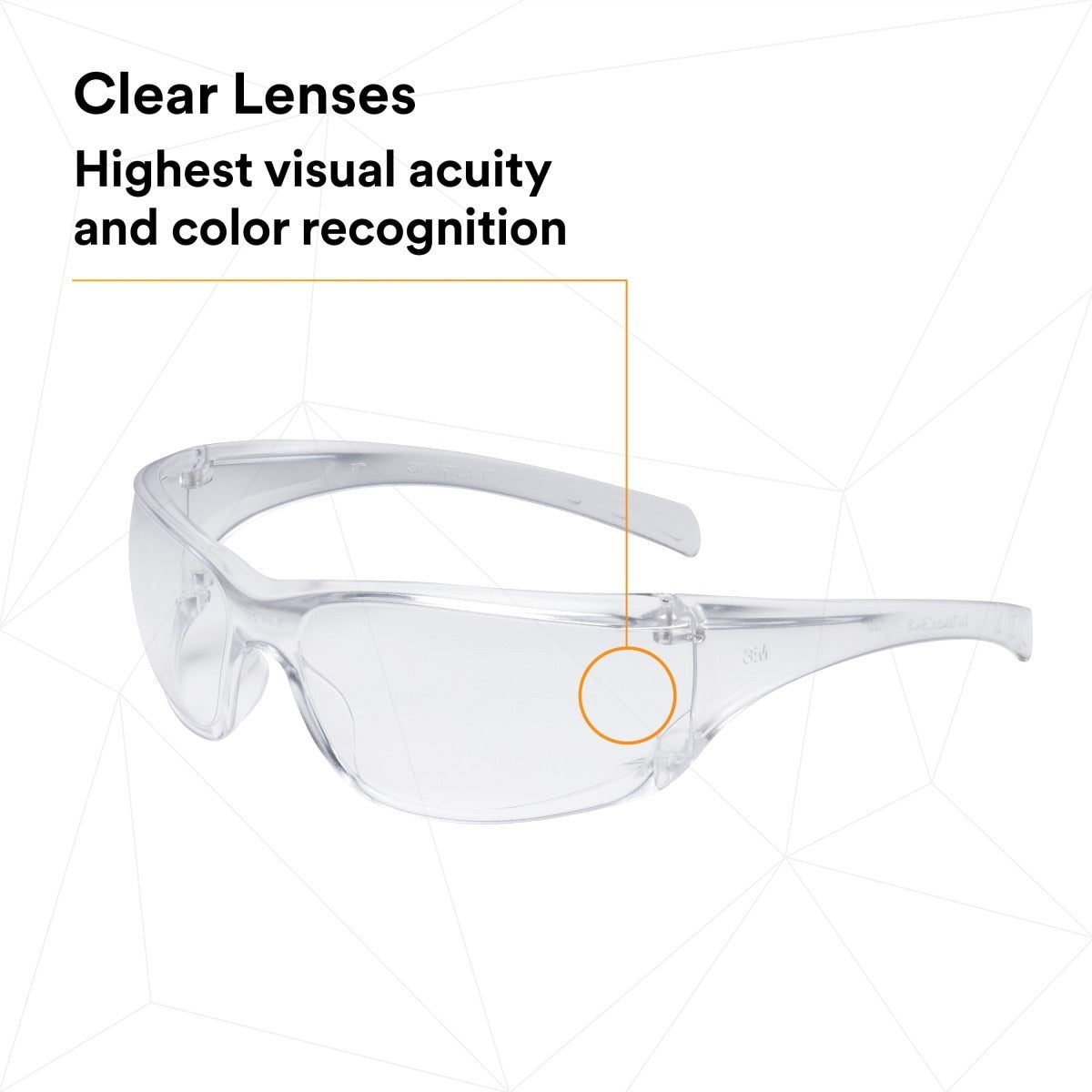 3M 11819-00000-20 Virtua AP AP Safety Glasses Clear Hard Coat Lens Clear Frame Side Shields (7000030054) - (20Pack) - 7