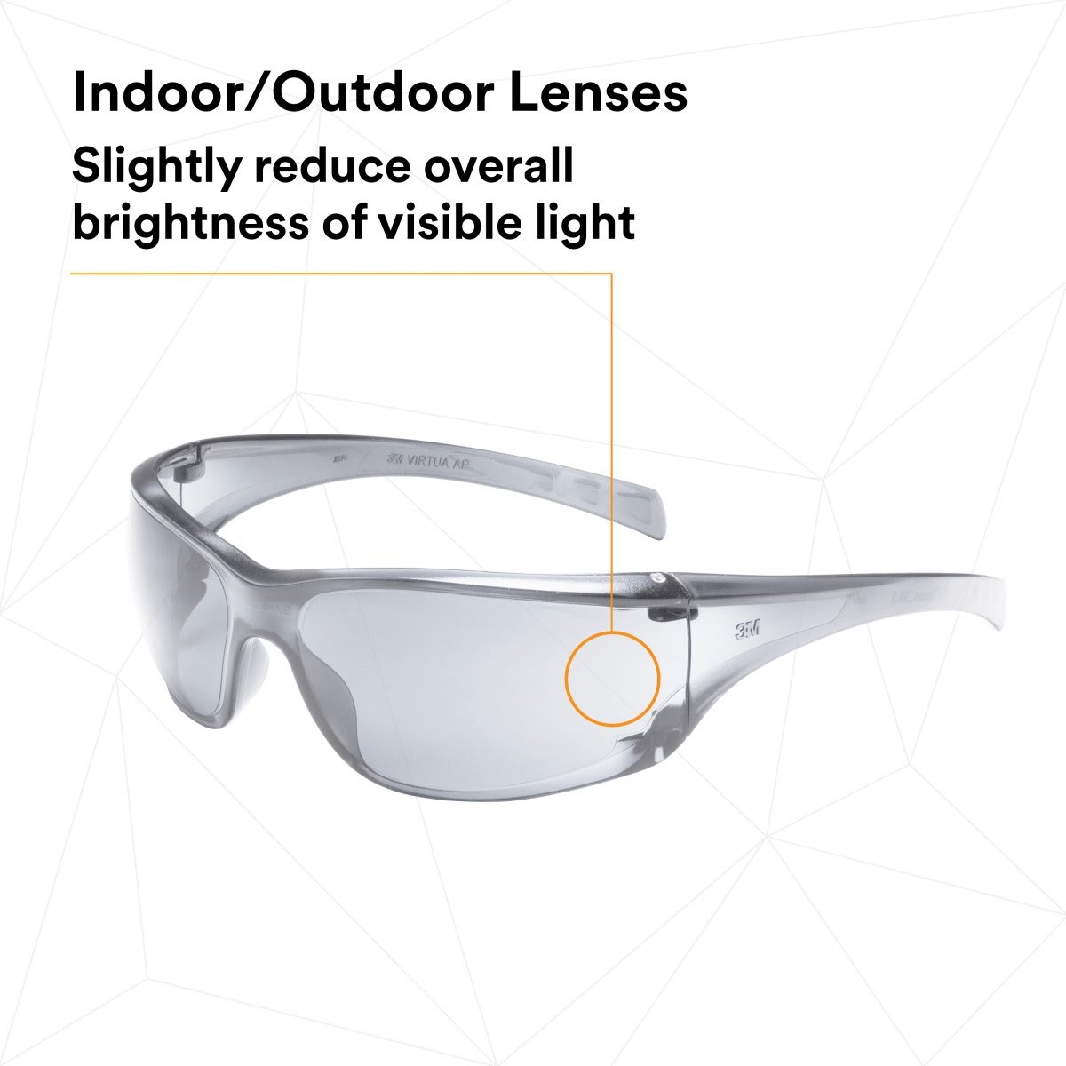 3M 11847-00000-20 Virtua AP Protective Safety Glasses, Indoor Outdoor Mirror Lens, Light Gray Frame (7000030055) - (20Pack) - 6