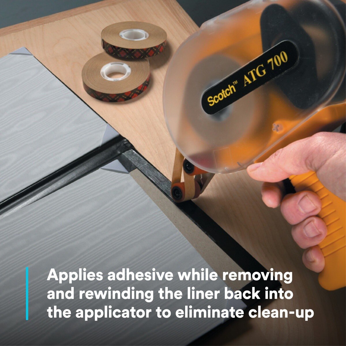 3M ATG700 Scotch Adhesive Applicator, for 1/2 in and 3/4 in wide rolls, Yellow (7000031199) - (6Pack) - 8