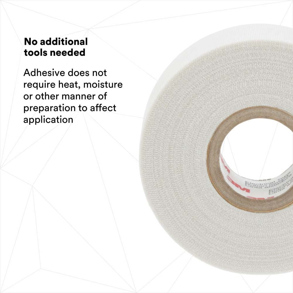 3M 69 3/4"X36YD MINI Glass Cloth Electrical Tape 69, White, 3/4 in x 36 yd (7000031350) (12 Pack) - 6