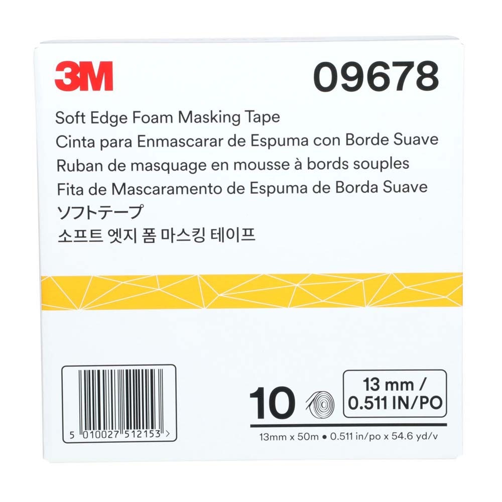3M 09678 Soft Edge Foam Masking Tape, 1/2 in x 165 ft (7000034663) - 6