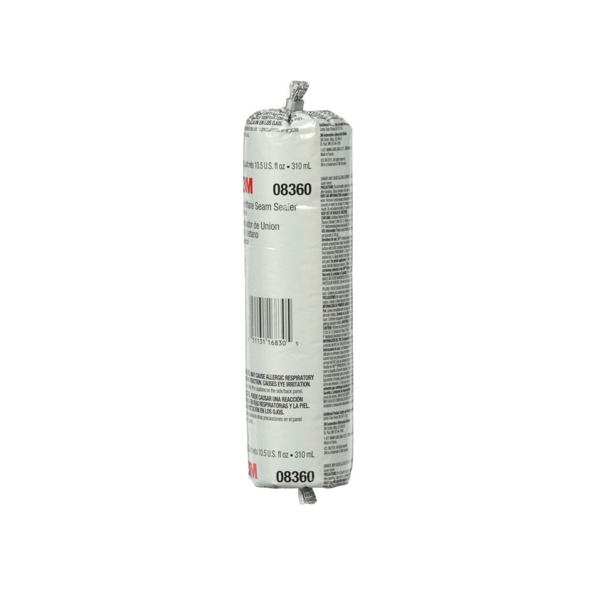 3M 08360 Urethane Seam Sealer, White, High Solids, Permanently Flexible, Moisture-Curing, 310 mL/10.5 fl oz Foil Pack (7000036353) - (6Pack) - 3