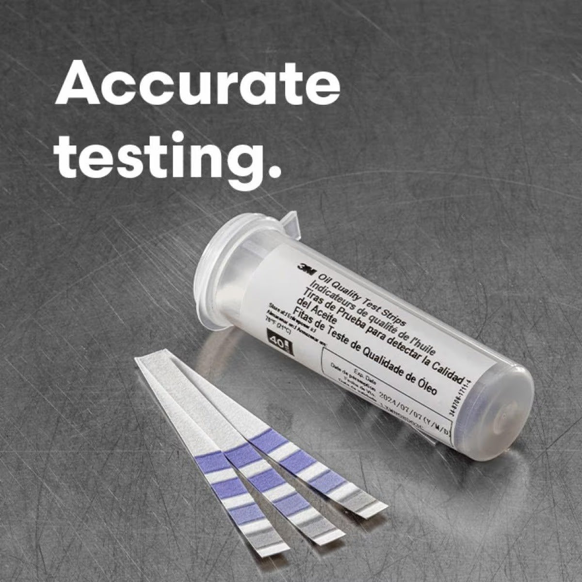 3M Low Range Oil Quality Test Strips, 40 Strips/Bottle, 5/16 in Width (7000038381) (160 Pack) - 6