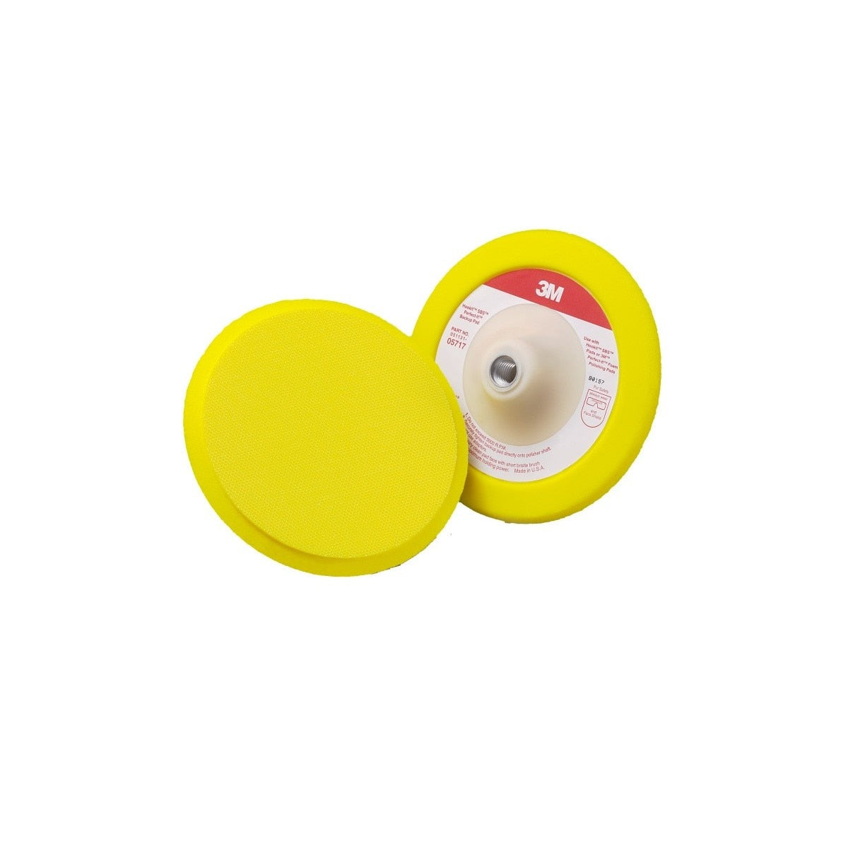 3M 05717 Hookit Back-up Pad, Threaded 5/8-11, Foam, Yellow, 7 in x 3/4 in (7000042720) - 2