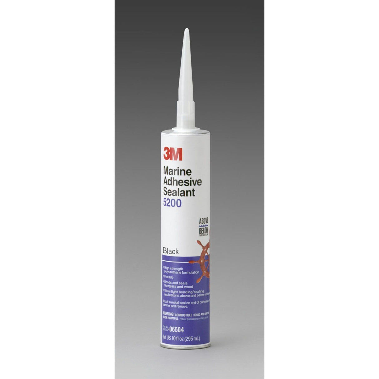3M 5200 Marine Adhesive Sealant, Black, 10 fl oz Cartridge (06504) (7000042727) - (12Pack)