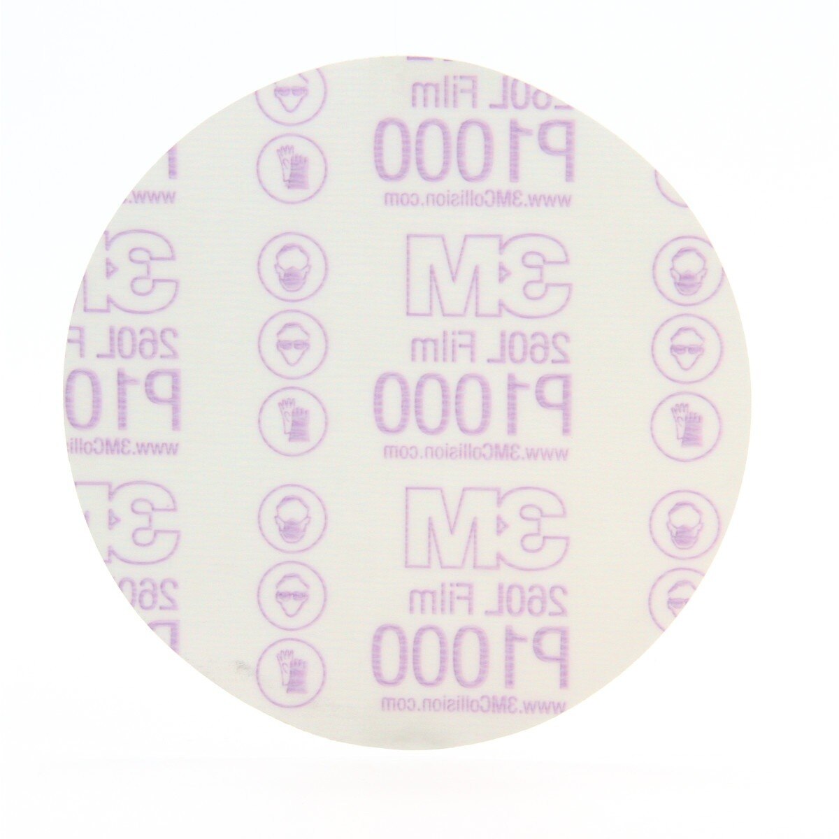 3M 260L 01319 Stikit Finishing Film Abrasive Disc, PSA, Aluminum Oxide, White, 6 in, P1000 (7000044717) (400 Pack)