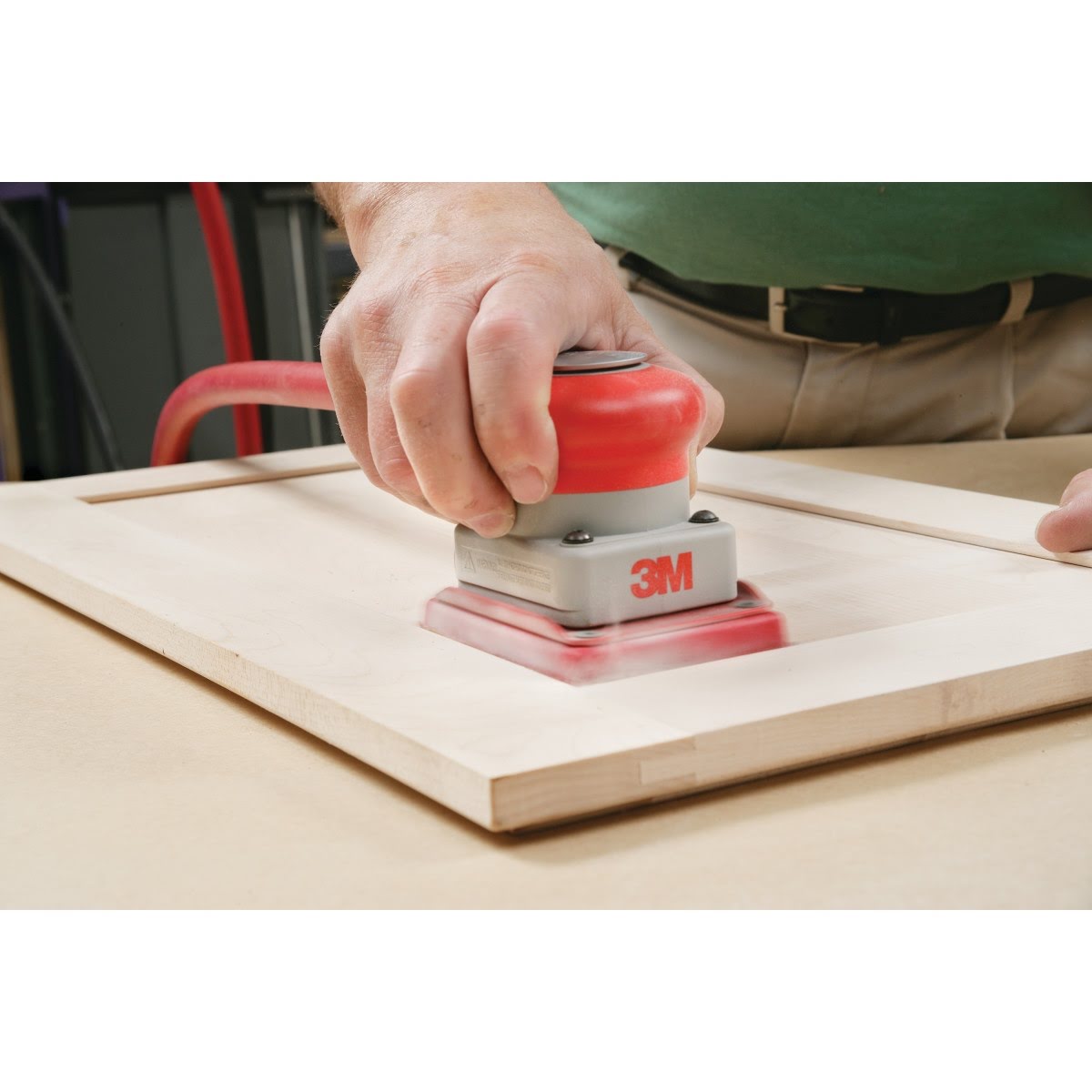 3M 20430 Hookit Central Vacuum Orbital Sander, Pneumatic, 3 in x 4 in, 1/8 in Orbit, 10,000 Max OPM (7000045009) - 2