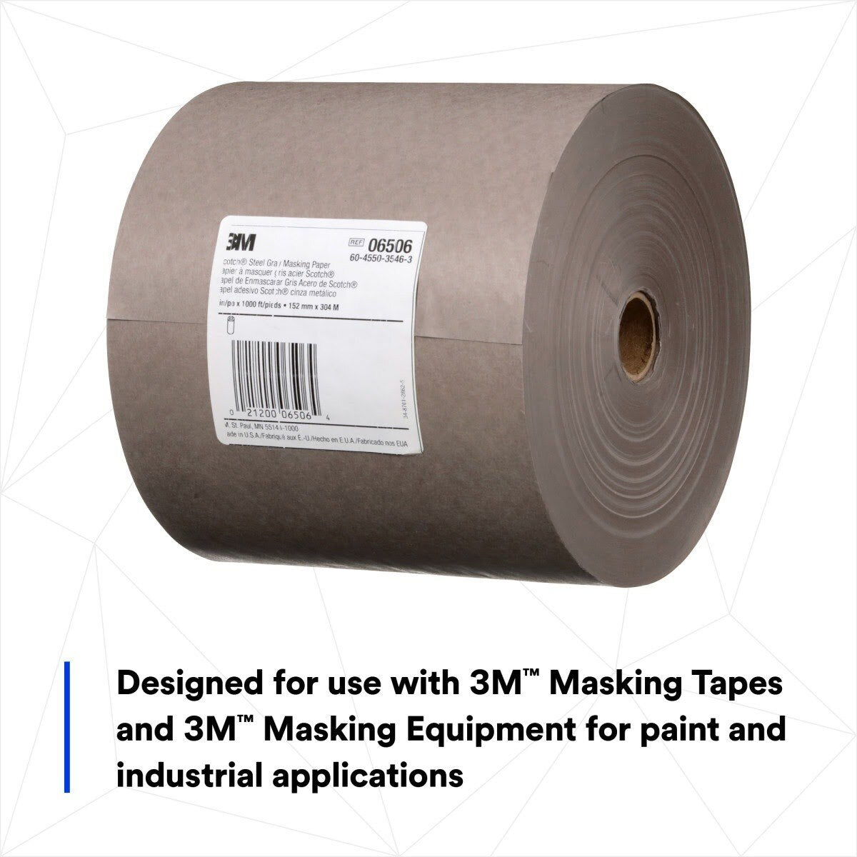 3M 06506 Scotch Steel Gray Masking Paper, 6 in x 1000 ft (7000045440) - (6Pack) - 3
