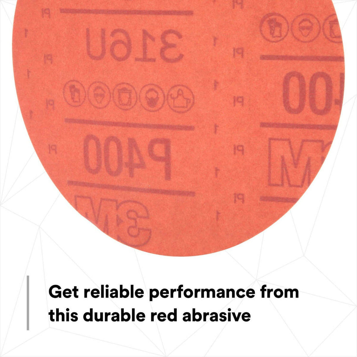 3M 316U 01218 Hookit Red Abrasive Disc, Aluminum Oxide, P400, Red, 6 in (7000045463) (300 Pack) - 3