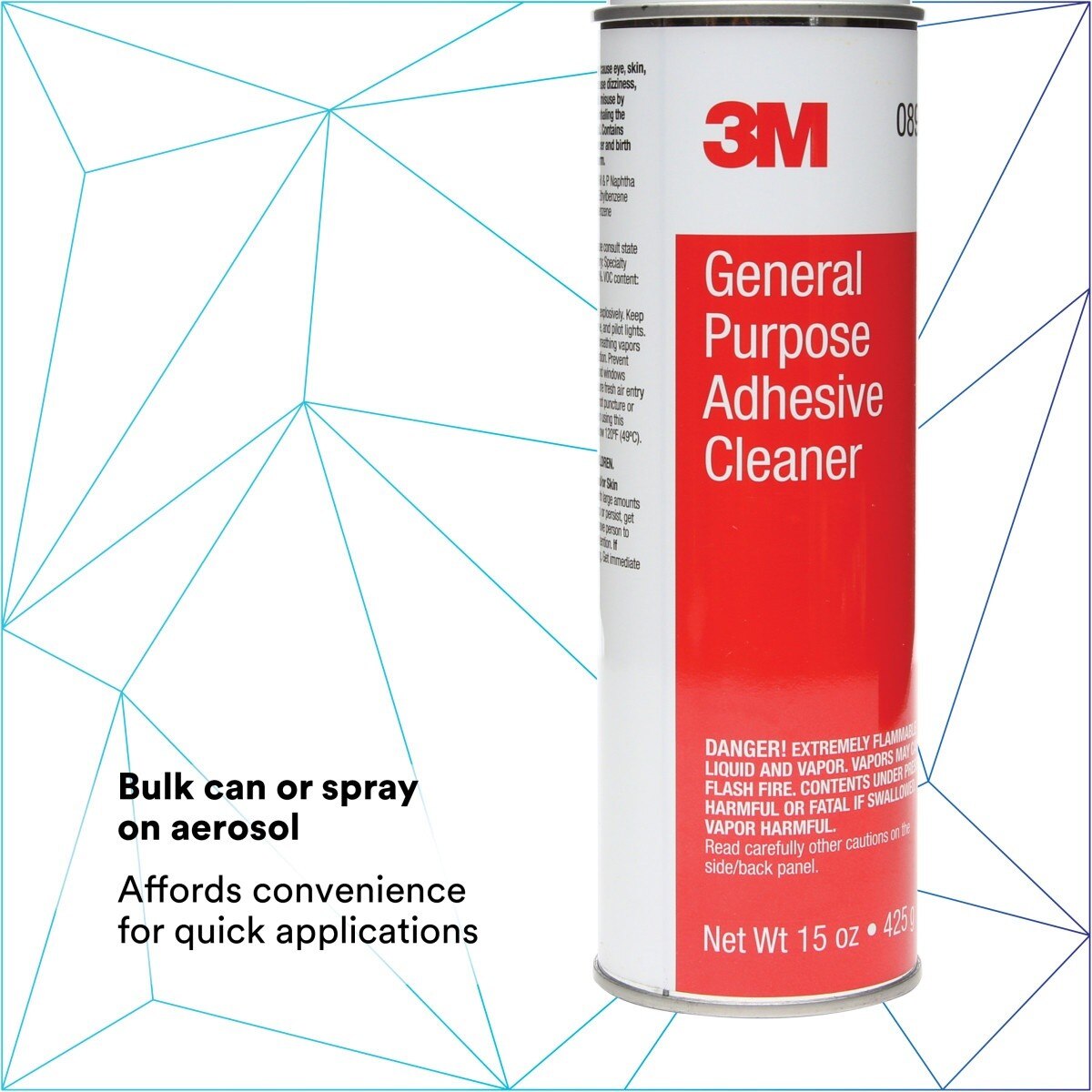 3M 08987 General Purpose Adhesive Cleaner, Aerosol Can, Transparent Liquid, 15 fl oz (7000045467) - (12Pack) - 7