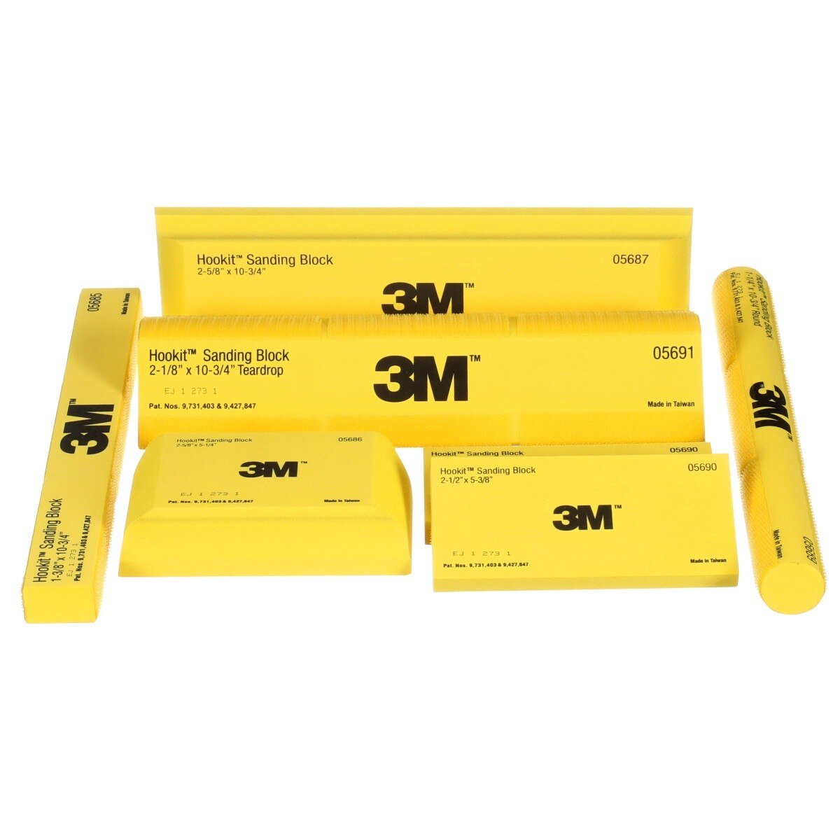 3M Hookit Sanding Block Kit, Hook and Loop, Yellow, Plastic (05684) (7000045510) - (6Pack) - 2