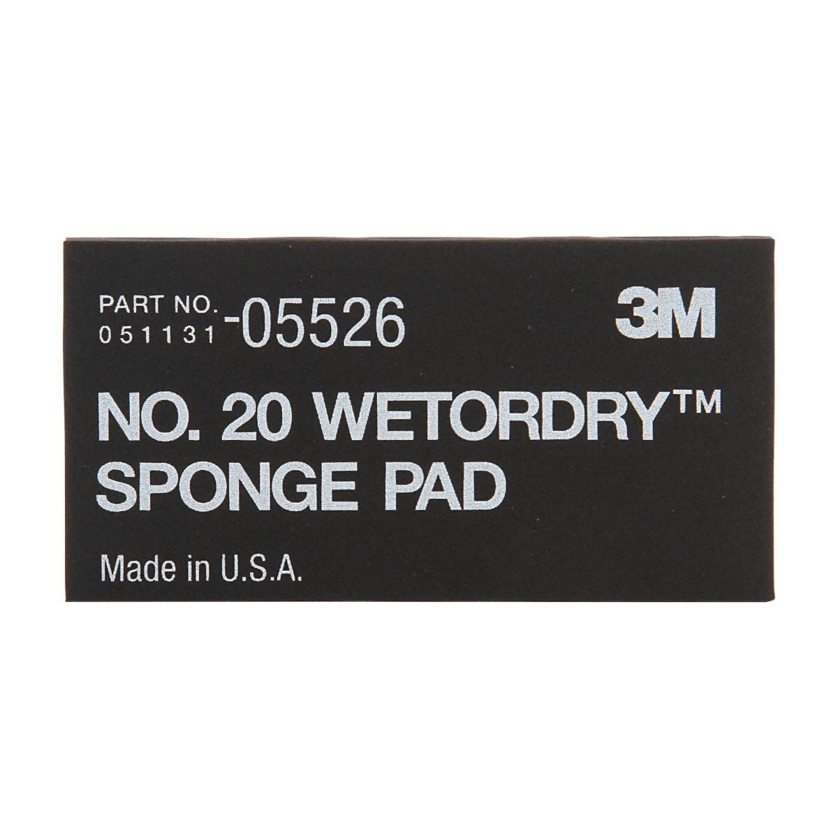 3M 05526 Sponge Pad 20 Flexible Soft Black 5-1/2 in x 2-3/4 in x 3/8 in (7000045663) - (50Pack)