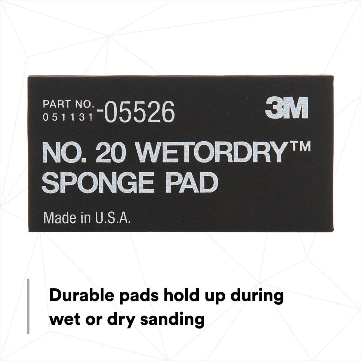 3M 05526 Sponge Pad 20 Flexible Soft Black 5-1/2 in x 2-3/4 in x 3/8 in (7000045663) - (50Pack) - 4
