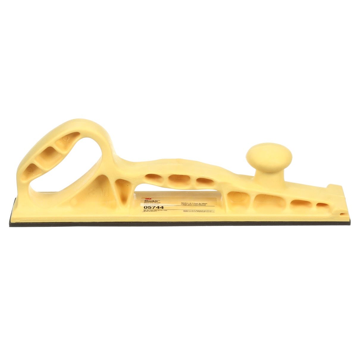 3M 05744 Hookit Hand File Board, Hook and Loop, Foam, Yellow, 2-3/4 in x 16 in (7000045717) - 3