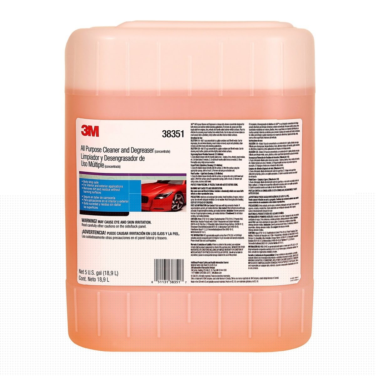 3M 38351 All Purpose Cleaner and Degreaser Concentrate, Brown and Yellow, 5 gal Drum (7000045774)