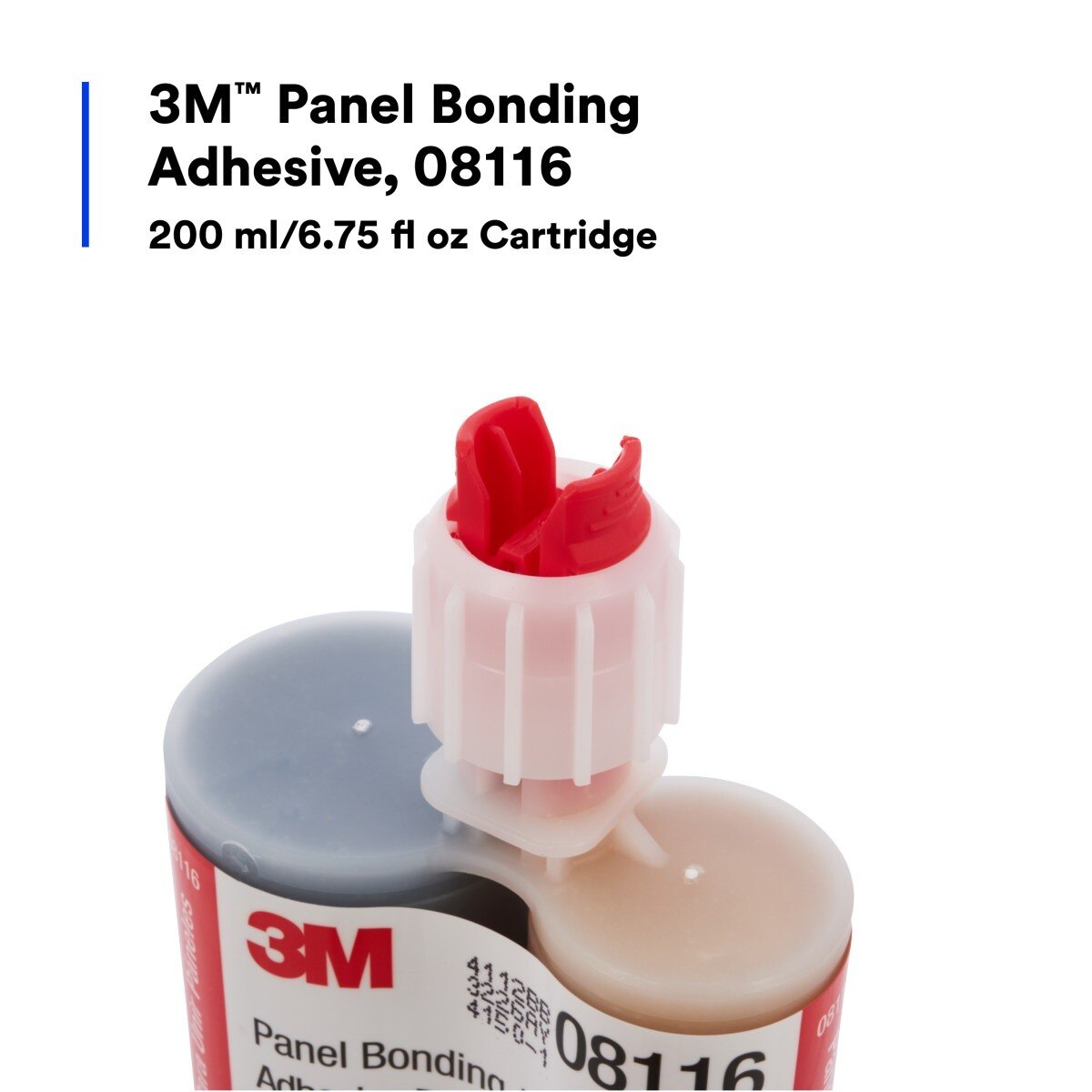 3M Panel Bonding Adhesive, Two-Part Epoxy, Black, 200 mL/6.75 fl oz Cartridge (08116) (7000045775) - (6Pack) - 2