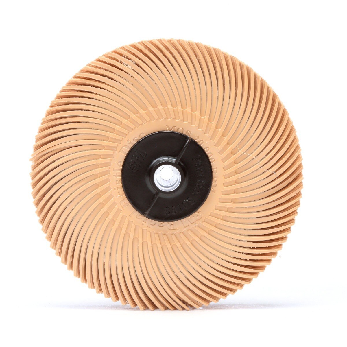 3M RB-ZB Scotch-Brite Radial Bristle Disc Thin Bristle 6 Micron Peach 3 in x 3/8 in Center Hole (7000046161) (80 Pack)